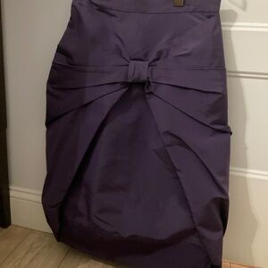 Prada purple silk taffeta bow detail skirt size 42
